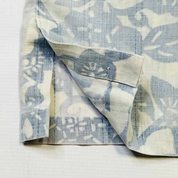 Reyn Spooner 1/4 Button Up Aloha Shirt Mens Size Medium Blue Floral Hawaiian - Picture 3 of 12